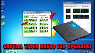 Crucial BX500 120GB SSD Upgrade  CrystalDiskMark Test 2019 [upl. by Nnayelhsa]