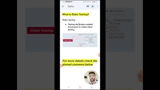 What is Static Testing  1 minute  Software Testing Shorts 32 [upl. by Aihtnamas387]