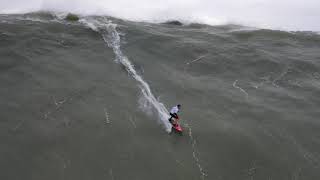 Nazare Big Wave Surfing from drone November 12 2019 4k [upl. by Allimrac530]