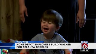 Home Depot employees build walker for toddler [upl. by Aidin]