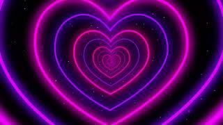 Neon led lights Heart Tunnel Particles Background  4k 60p Heart Background Disco Pink and Purple [upl. by Corvese]