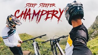 THE STEEPEST WORLD CUP TRACK OUT THERE  Champery First Ride [upl. by Iinden]