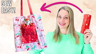 Sew a Foldable Tote Bag  Beginner Friendly Sewing Project [upl. by Herwin857]