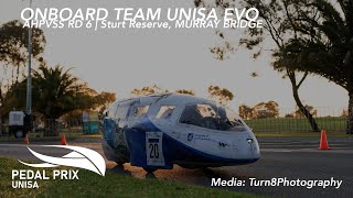 Onboard Team UNISA EVO  AHPVSS RD 6 Murray Bridge Pedal Prix [upl. by Akilegna888]