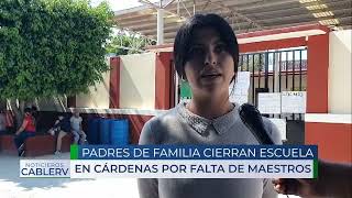 Cierran escuela para pedir más “profes” en la primaria Heroínas Mexicanas de Cárdenas SLP [upl. by Farny467]