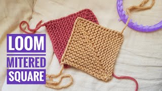 How to Loom Knit a Mitered Square DIY Tutorial [upl. by Aihsilef598]