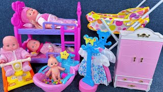 11 Minutes Satisfying with Unboxing Princess Bunk Bed Playset，Baby Stroller Toys Review  ASMR [upl. by Ellehcem]