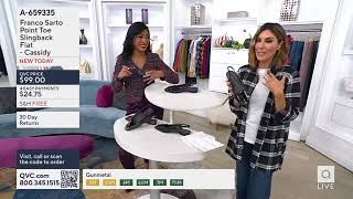 Franco Sarto Cassidy Slingback Pointed Toe Flats on QVC PM Style w Amy Strahn amp Jeannette Josue [upl. by Haizek652]