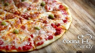 Como hacer pizza casera y masa para pizza en recetas caseras [upl. by Brottman]