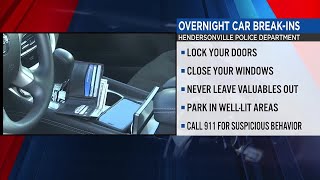 Overnight Car BreakIns in Hendersonville [upl. by Biddick]