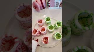 Peppermint candy shot glasses🍬❤️ christmas christmasideas aesthetic viral holiday drinks [upl. by Lacy]