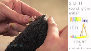 How To Knit Mittens Step 11  Finishing the top of a Mitten [upl. by Annohsed213]