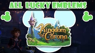 Kingdom Hearts 3  All Lucky Emblem Locations Hidden Mickeys  Kingdom of Corona Tangled [upl. by Neerod]