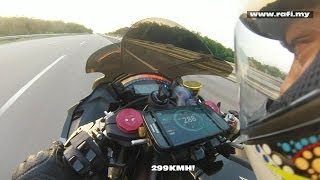 Kawasaki ZX10R 0299KMH Acceleration in 18 seconds [upl. by Sig]