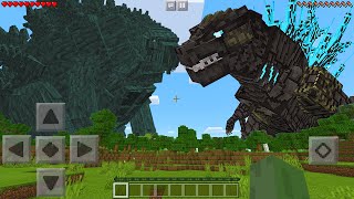 I Found GODZILLA MINUS ONE vs GODZILLA EARTH in Minecraft Pocket Edition [upl. by Ahsenad]