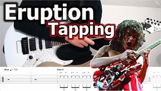 Van Halen  Eruption Tapping Lick  Guitar Tutorial  Slowed Down  Tabs [upl. by Valerie]