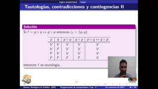 12 Tautologias Contradicciones y Contingencias [upl. by Colyer66]