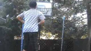 Trampoline Basketball Dunk FAIL  sprained neck [upl. by Rosse]