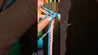 Crochet double chain crochet ideas How to make crochet double chain yarncrafting yarnlove [upl. by Marko]