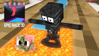 Monster School  EPIC RACE 3D  Funny Minecraft Animation [upl. by Gerik664]