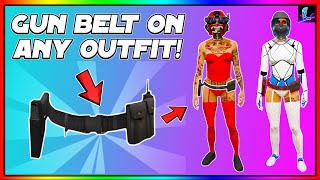 RARE GUN BELT ON ANY FEMALE MODDED OUTFIT Glitch After Patch 164 GTA 5 Online GUN BELT GLITCH [upl. by Anayd]