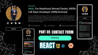 Part 05 Contact Form  React JS Portfolio Website 2024 [upl. by Carolee]