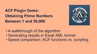 ACF Plugin Speed demo  Prime numbers  Excel [upl. by Obeng303]