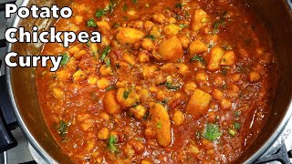 EASIEST WAY TO MAKE A DELICIOUS CHICKPEA POTATO CURRY  ALOO CHOLE MASALA [upl. by Ernesta]