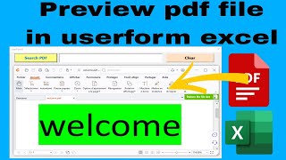 preview pdf file in userform excel vba [upl. by Atsirk936]