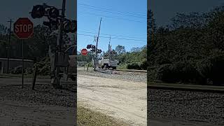 NS Hi Rail Truck gets back on the track after 152 goes by railfan [upl. by Killarney]