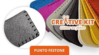 Creative kit  Busta occhiali glitter e feltro  Tutorial Punto festone [upl. by Adnorhs]