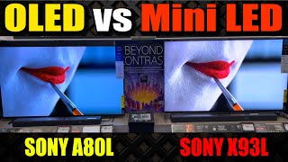 Sony A80L vs Sony X93L  Sony A80L Review  Sony X93L Review  Sony Oled Tv 2023  X93L Specs [upl. by Anihpled218]