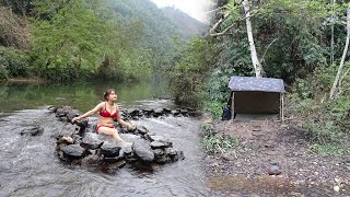 350 Days of Building a Shelter in the Woods  Amazing Bushcraft Trip Log House\Timelapse Video [upl. by Hendrika]