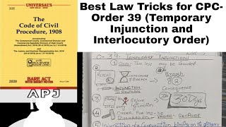 Best Law Tricks for CPC Order 39 Temporary Injunction and Interlocutory Order [upl. by Aible360]