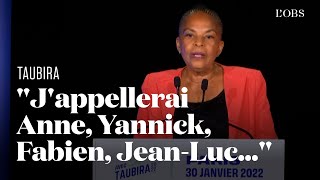 Primaire populaire  Christiane Taubira appelle à lunion de la gauche après sa victoire [upl. by Silvio103]