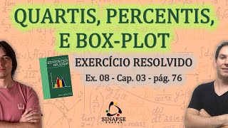 QUARTIS PERCENTIS E BOXPLOT  EXERCÍCIO RESOLVIDO ESTATÍSTICA APLICADA [upl. by Linnell381]