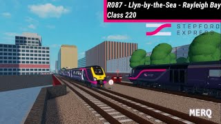 Roblox Stepford County Railway v201  R087 LlynbytheSea  Rayleigh Bay  Class 220 [upl. by Fan226]