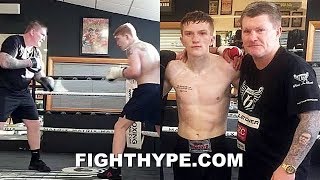 RICKY HATTON TEACHING SON SIGNATURE quotHITMANquot MOVES CAMPBELL PUTTING IN WORK FOR NEXT FIGHT [upl. by Yniar]