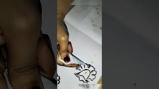 How to draw flower in henna stepbystepdrawing mehenditatto hennaart trending shorts viralvideo [upl. by Bertle]