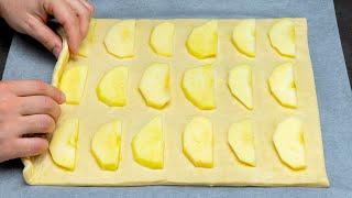 Dessert in 5 minutes Just puff pastry and 2 apples [upl. by La Verne]