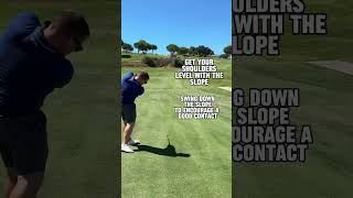 How to hit from a downslope golf golftips golfswing golfcourse [upl. by Shoshana120]