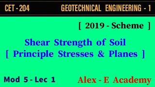 CET 204  Geotechnical Engg 1  Shear Strength of Soil  Mohr Circle  Module 5  Part 1  S4 KTU [upl. by Lednam643]