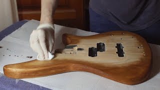 Stain amp handrubbed finish Bass customization part 22 [upl. by Isdnyl343]