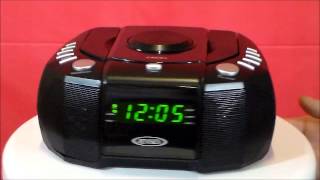 Jensen JCR310 AMFM Stereo Dual Alarm Clock Radio with CD Player [upl. by Elades]