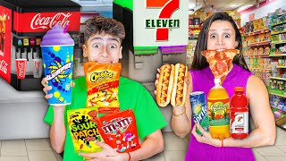 Eating 711 Food ONLY for a Day 🍕🌭 [upl. by Jerrome]