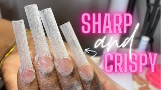 Easiest Way To Sharpen Your Acrylic Nail Shape  Tapered Square [upl. by Nanam]