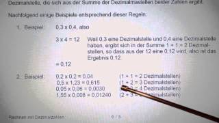 Dezimalzahlen Teil 7 von 9 Multiplikation von zwei Dezimalzahlen [upl. by Anegal]