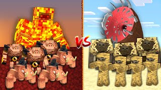 NETHER ARMY vs DESERT ARMY in Minecraft Mob Battle [upl. by Nnyletak]