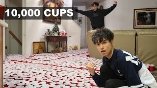 EPIC CUP PRANK ON FAMILY 10000 RED CUPS [upl. by Roddie]