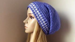 How To Crochet A Slouchy Hat Lilus Handmade Corner Video  90 [upl. by Bum]